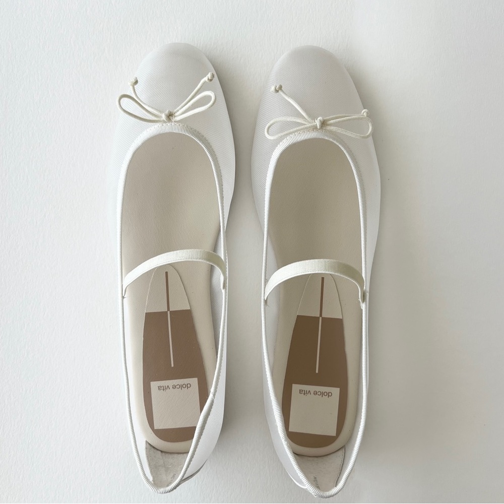 Dolce Vita Cadel White Mesh Ballet Flats US9 NEW